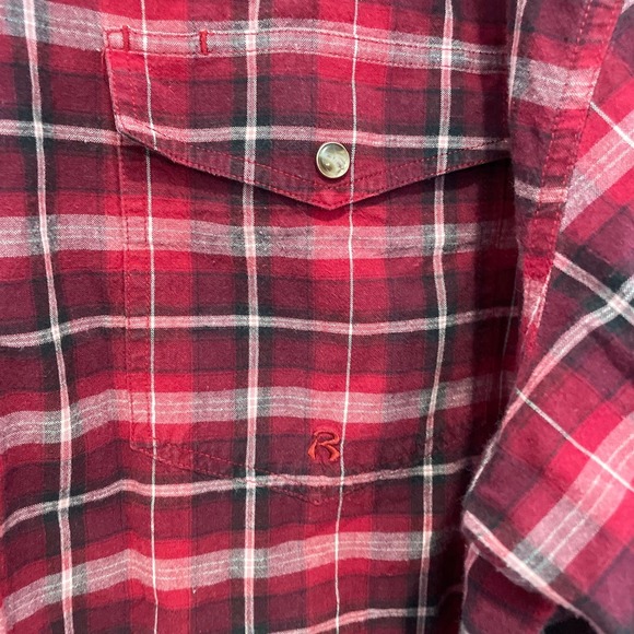 Mens ROPER Pearl Snap Red Black Plaid Long Sleeve Shirt sz 2XL - Picture 3 of 8